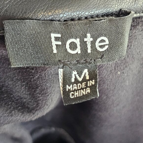 Fate Pleather Puff Sleeve Button Down Dress Sz M - Picture 10 of 12